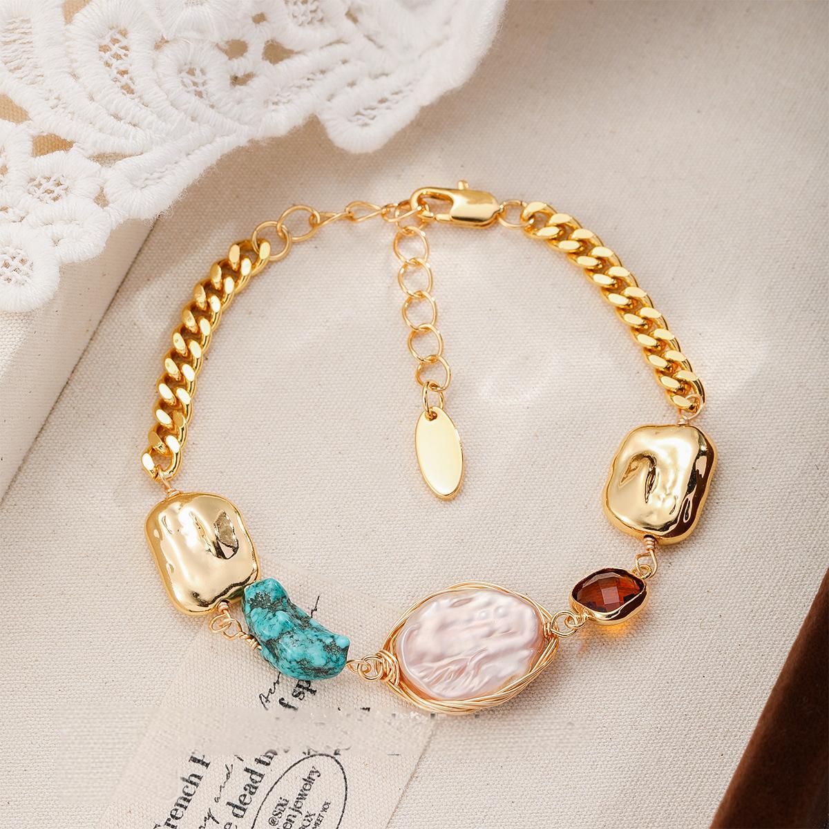 Pearl Turquoise Statement Bracelet