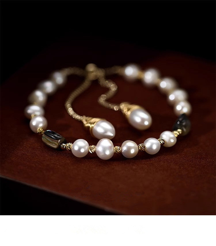 Handmade Cultured Freshwater Pearl Abalone Shellfish Bracelet
