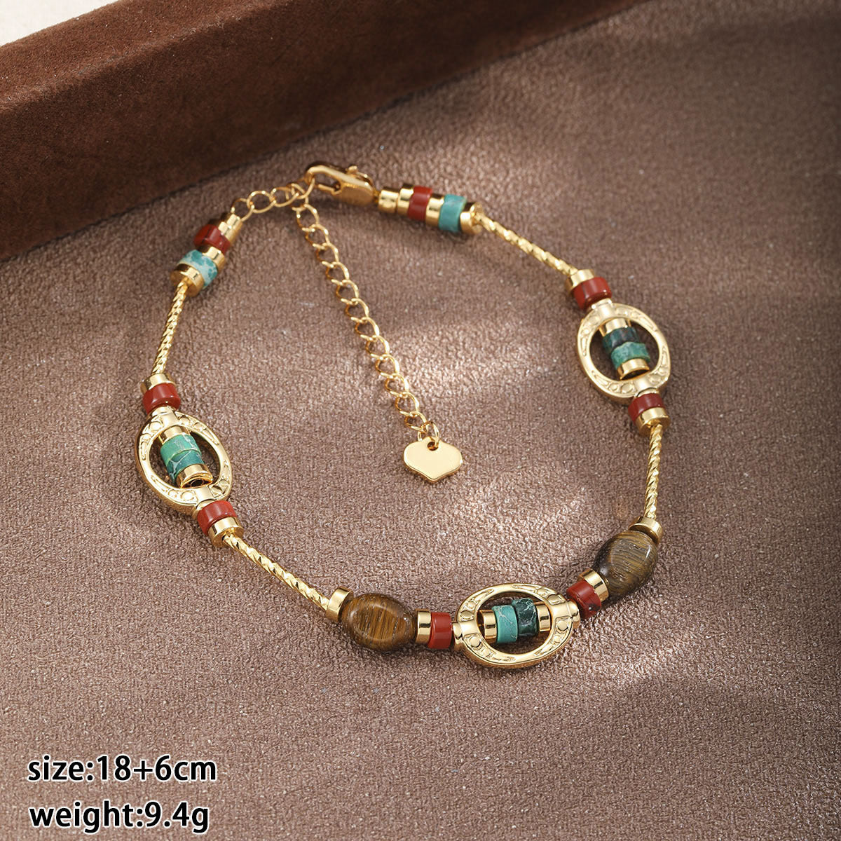 Tiger Eye Beaded Charm Bracelet