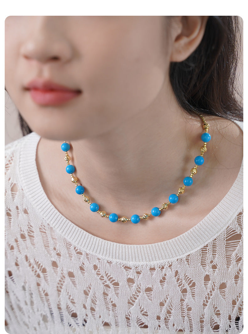 Turquoise Beaded Choker & Necklace Set