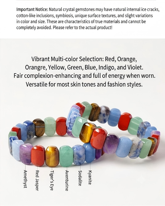 Natural Rainbow Gemstone Slab Bracelet