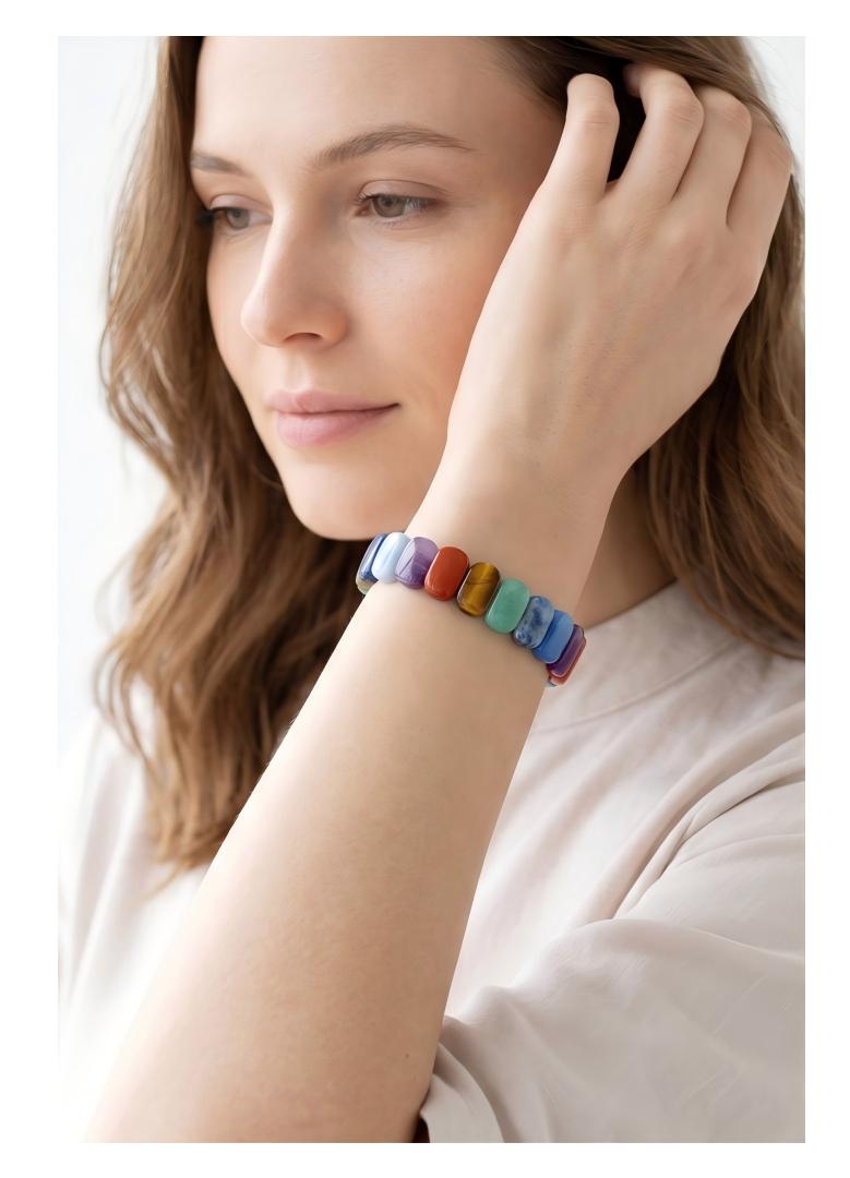 Natural Rainbow Gemstone Slab Bracelet