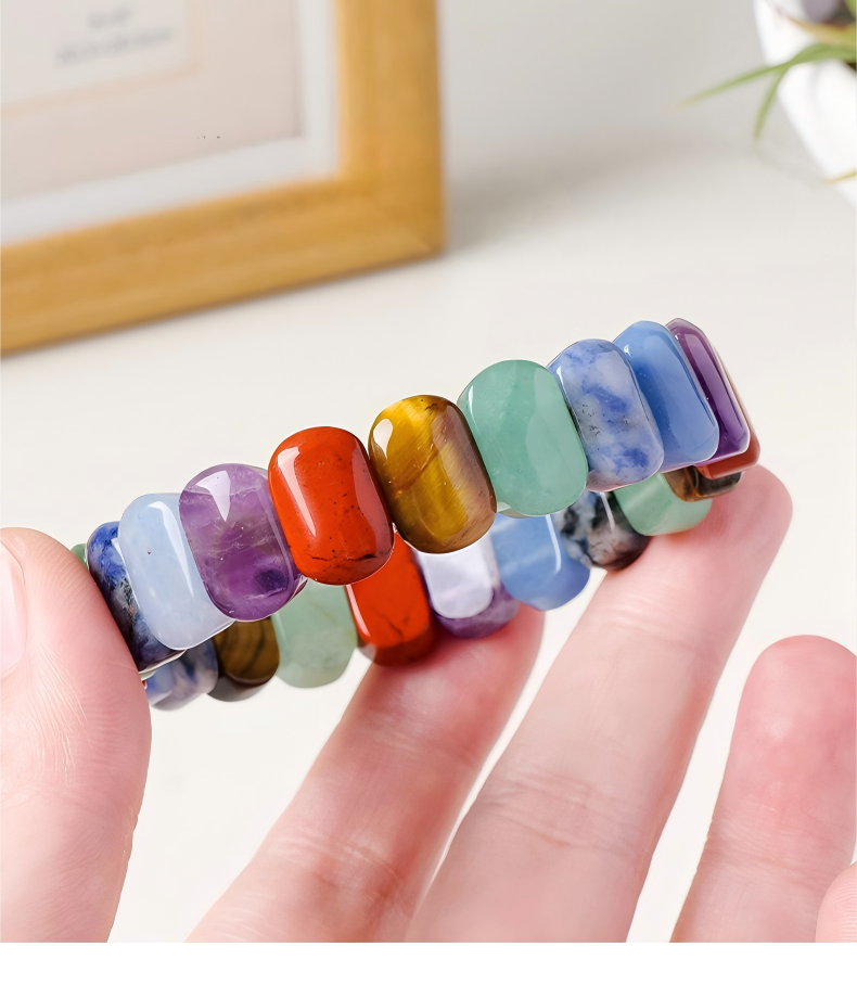 Natural Rainbow Gemstone Slab Bracelet