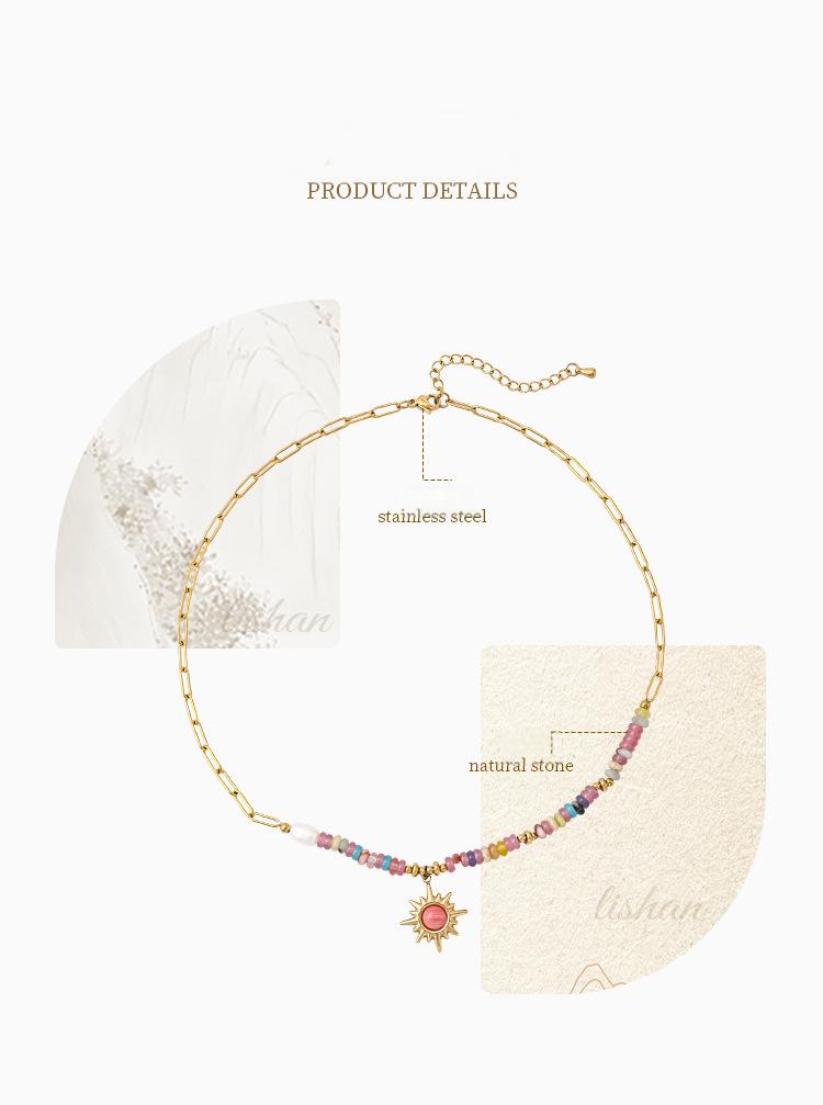 Colorful Natural Stone Beaded Necklace