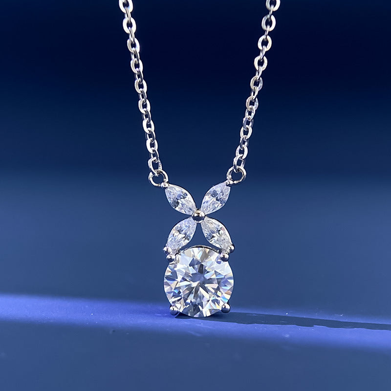 Moissanite Butterfly Pendant Necklace