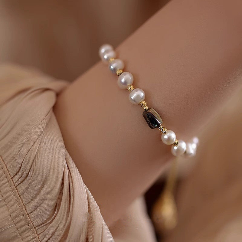 Handmade Cultured Freshwater Pearl Abalone Shellfish Bracelet