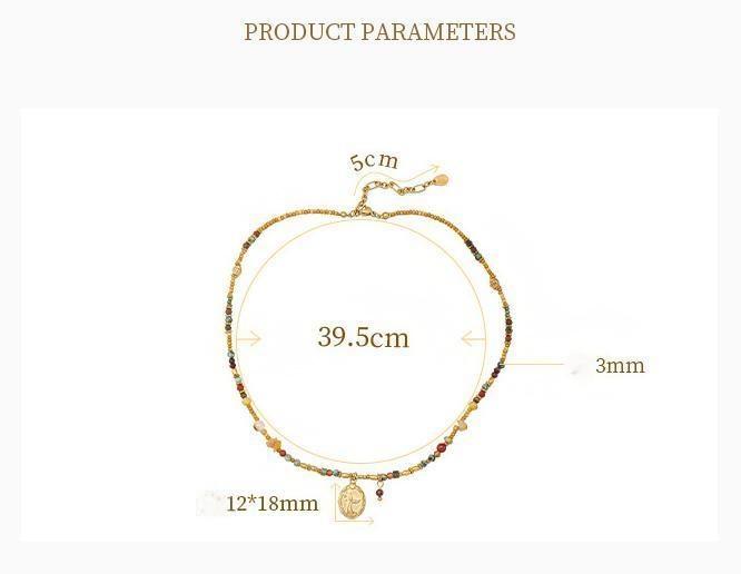 Natural Stone Beaded Necklace for women Mermaid Swallow Butterfly Pendant Choker