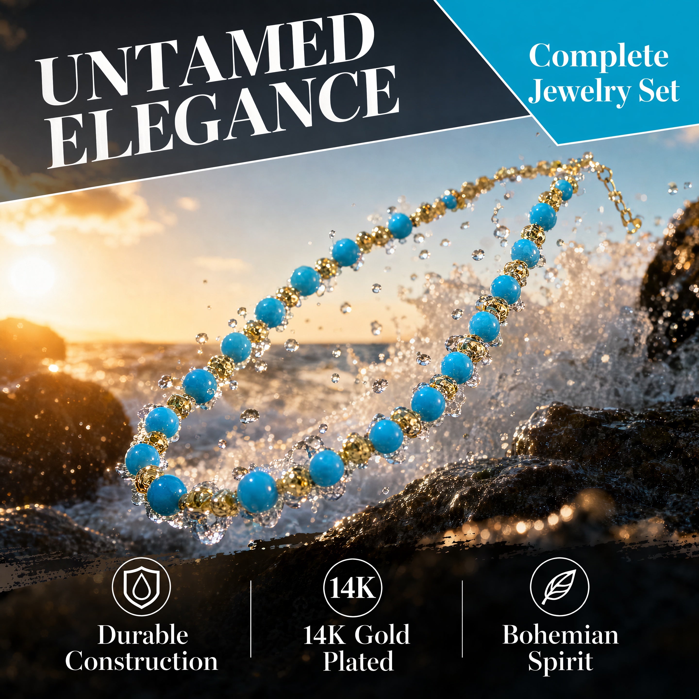 Turquoise Beaded Choker & Necklace