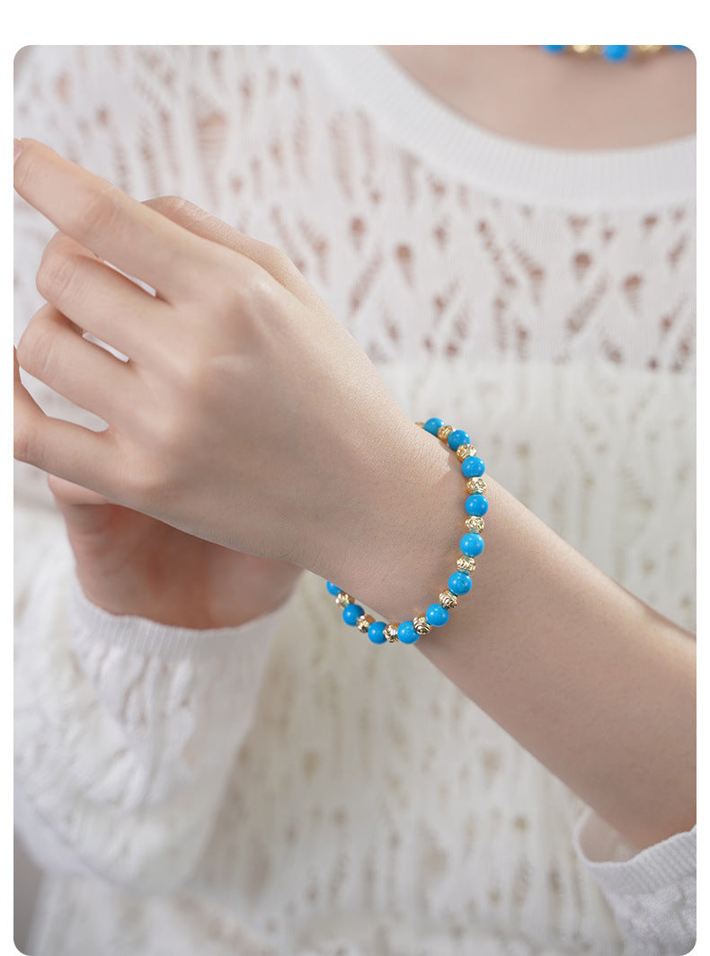 Turquoise Beaded Choker & Necklace Set