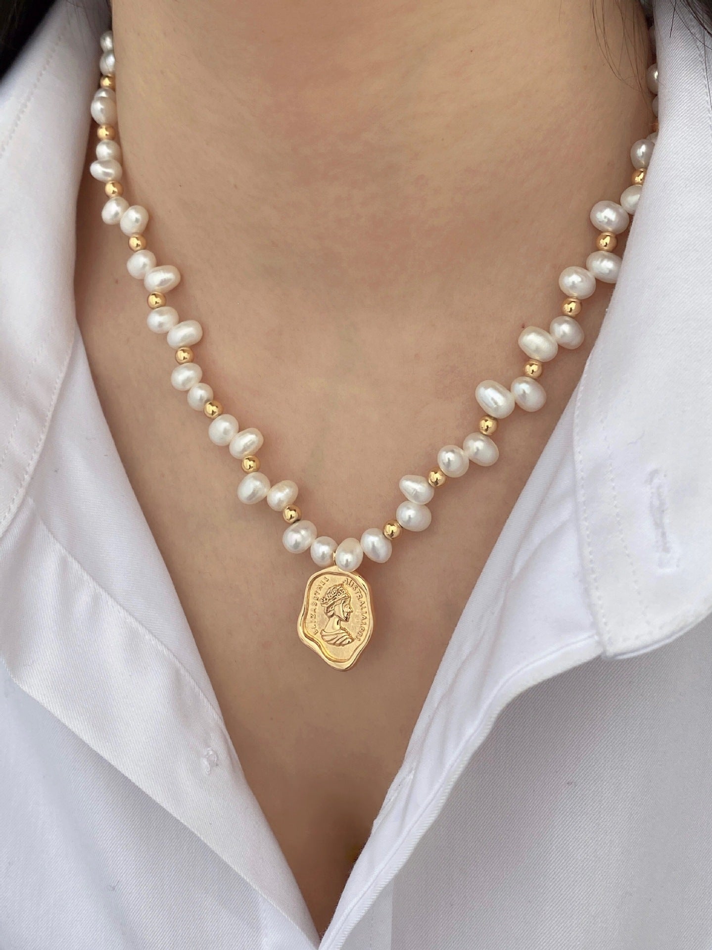 Gold Coin Pendant Necklace