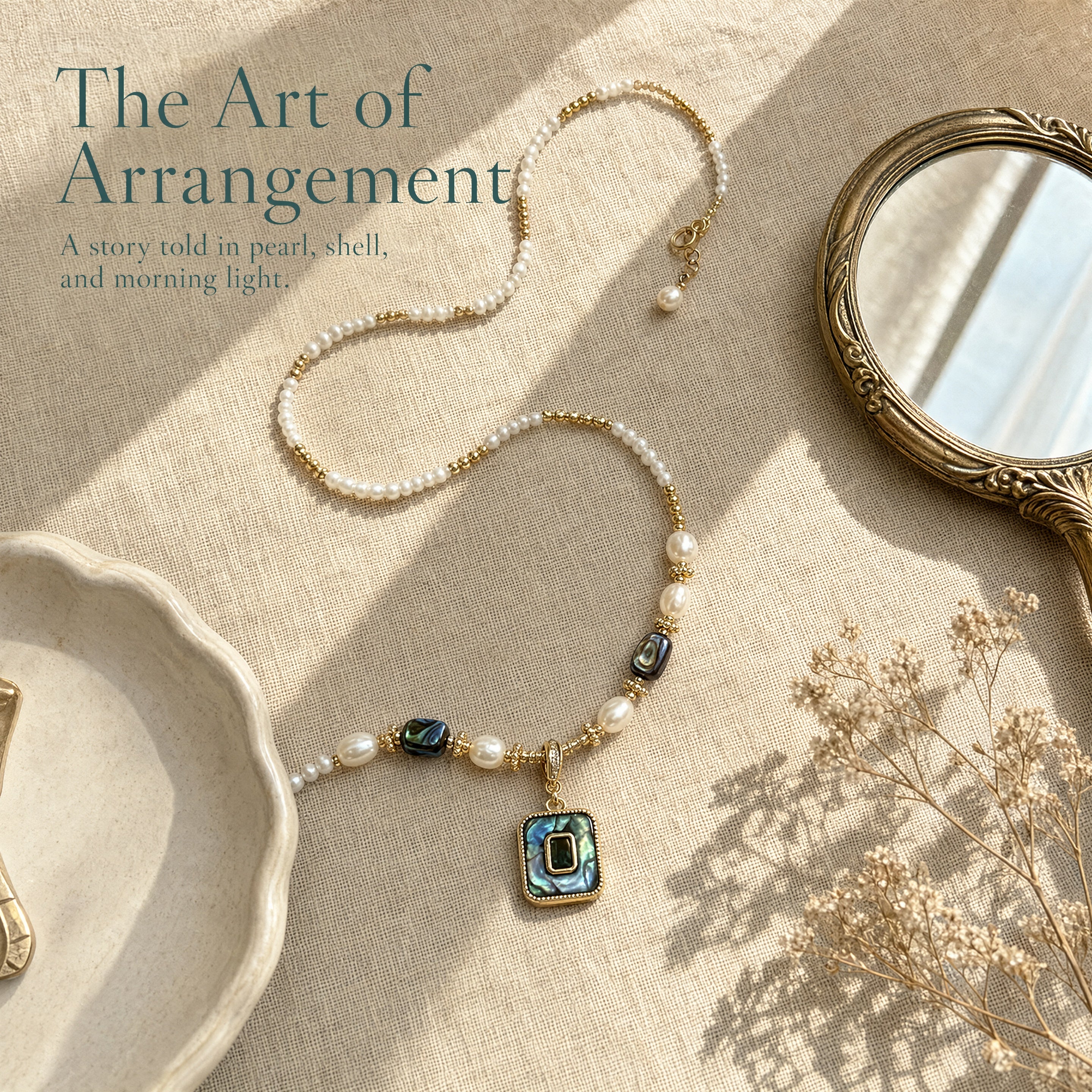 Handmade Cultured Freshwater Pearl Abalone Shellfish Necklace