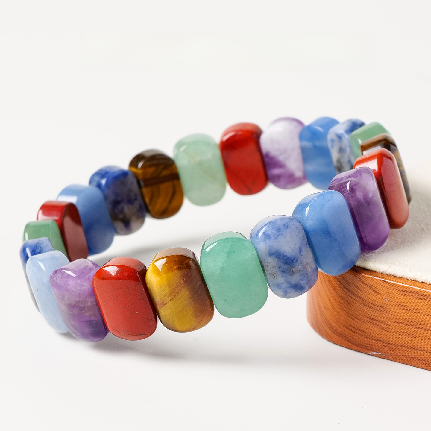 Natural Rainbow Gemstone Slab Bracelet