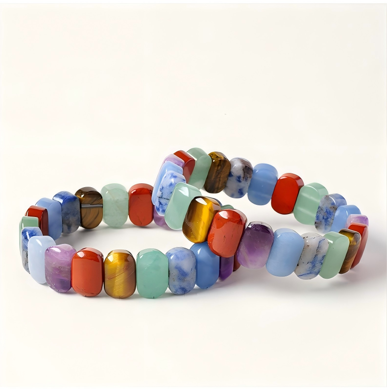 Natural Rainbow Gemstone Slab Bracelet