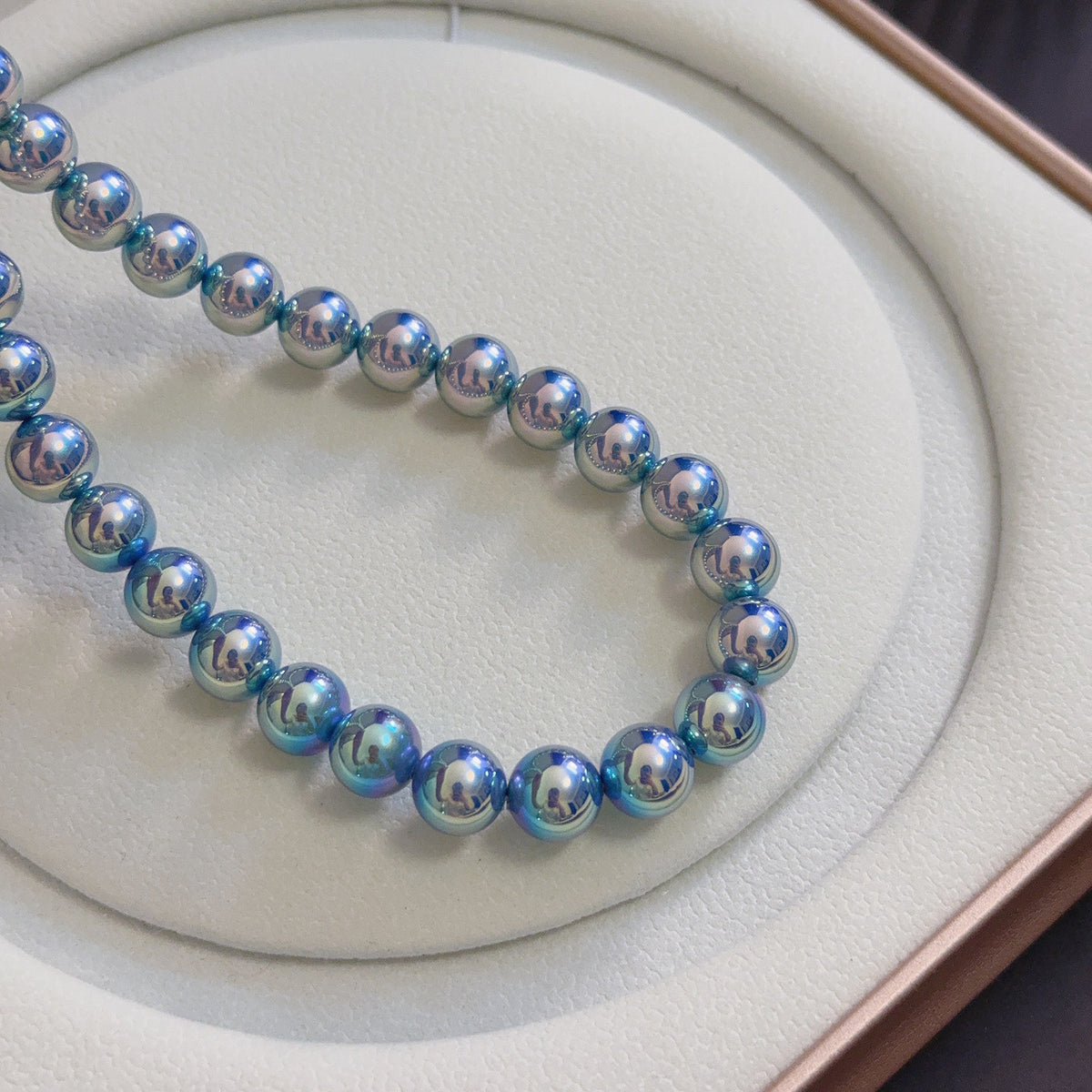 S925 Sterling Silver Blue Rose Mother of Pearl Shell Pearl Necklace for Women