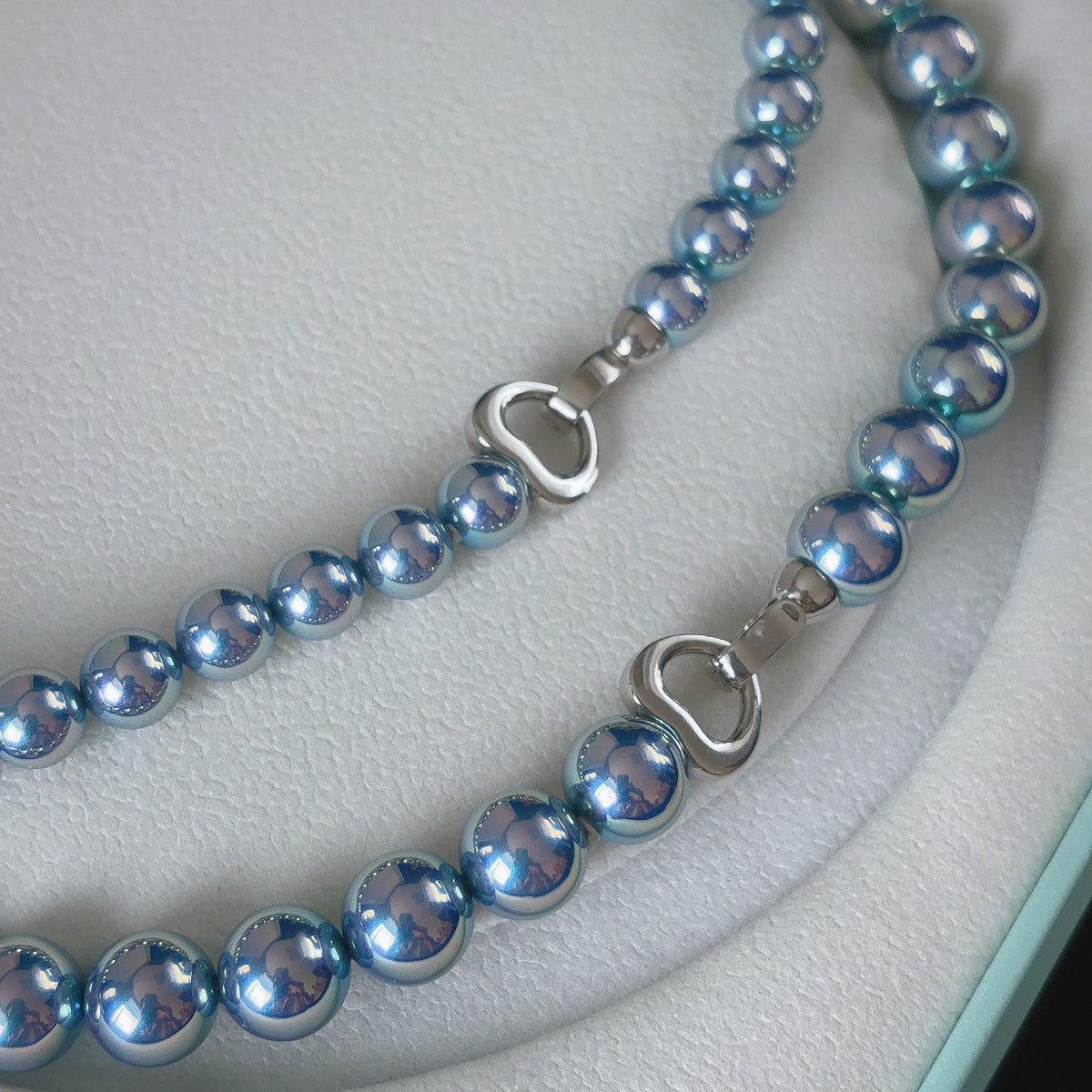 S925 Sterling Silver Blue Rose Mother of Pearl Shell Pearl Necklace for Women