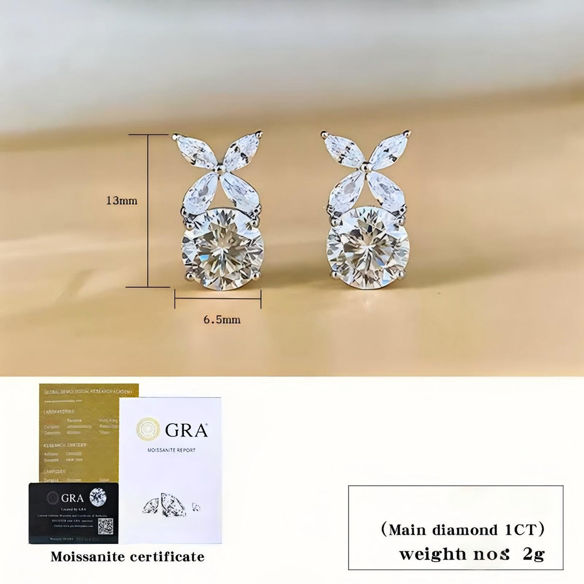 Moissanite Butterfly Pendant Necklace 