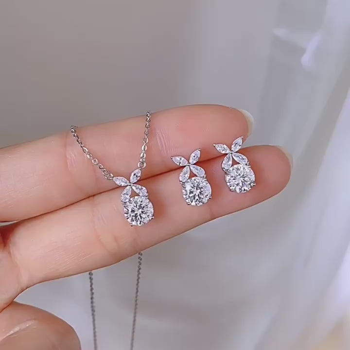 Moissanite Butterfly Pendant Necklace 